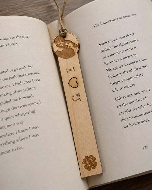 Wooden Bookmark — Customized with Photo & Text