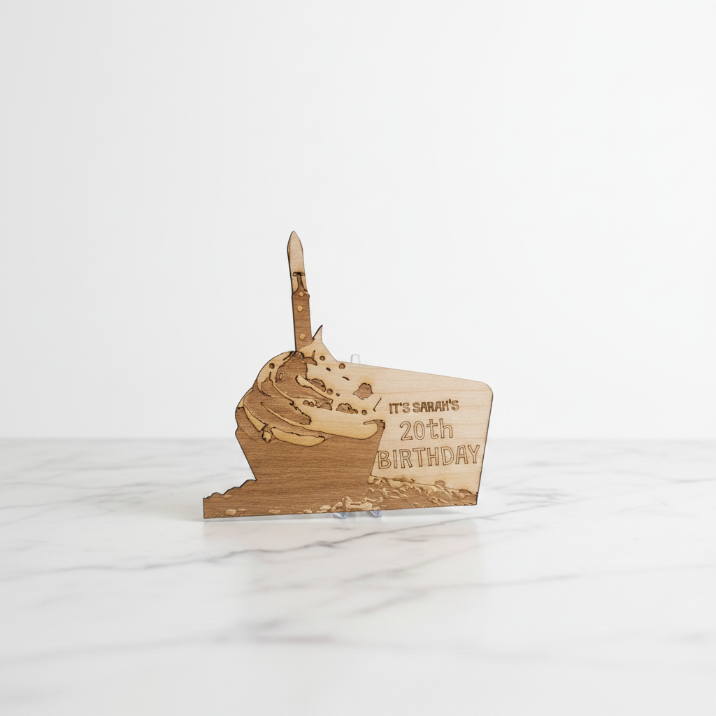 Birthday Shark Cut-Out — Marble Background