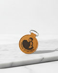 NFC Leather Keychain — Round on marble
