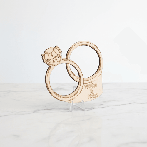 Wedding Rings Cut-Out — Marble Background