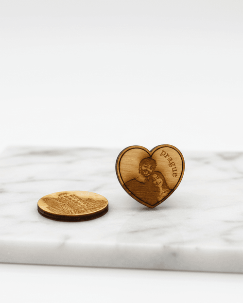 Wooden Magnets — Group on Marble